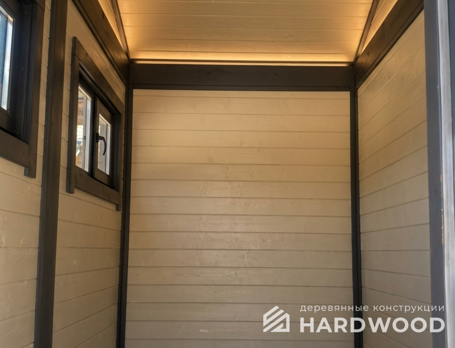 Беседка из дерева с окнами в пол №95 - фото 2265